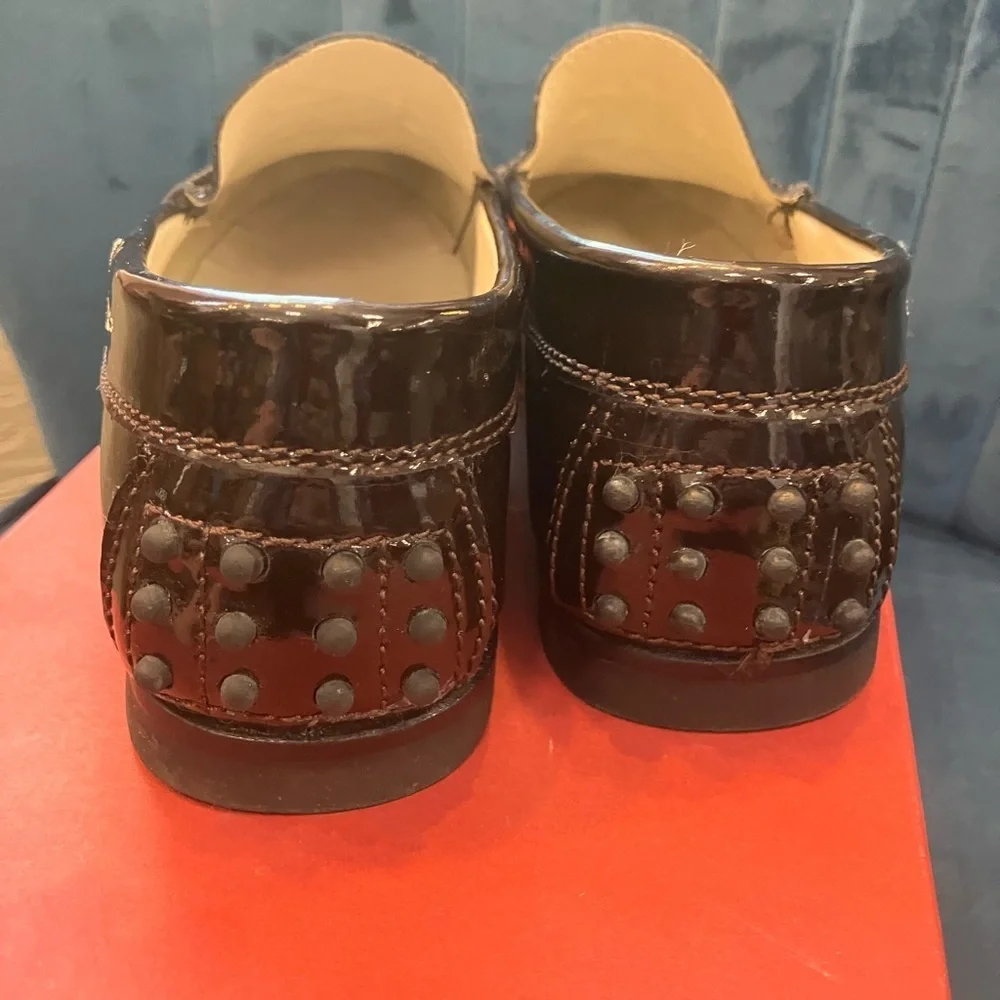 Vintage Dunja Huber Venice Marron Brown Leather Slip-On Loafers Size 6